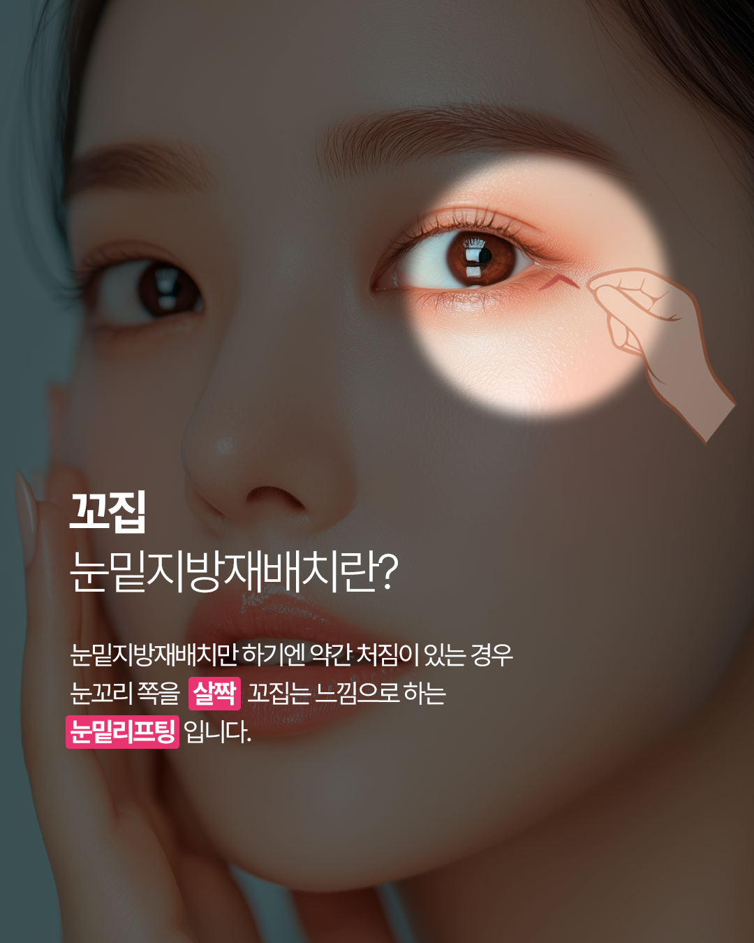 꼬집 눈밑지방재배치란?